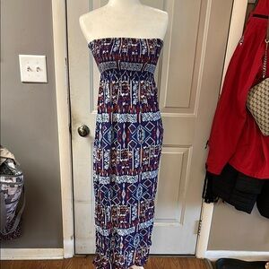 Forever 21 Strapless Purple Blue Sundress